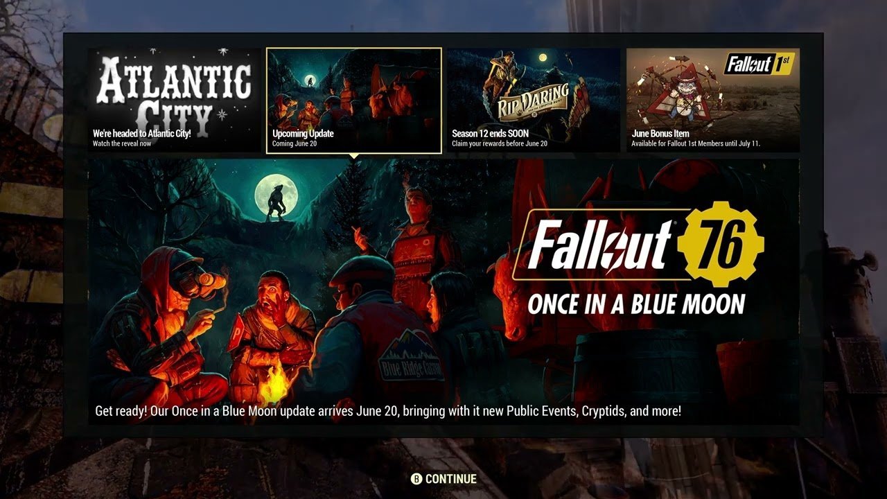 76 Blue The Launch Trailer For The New 'Fallout 76' DLC, 'Once In A Blue Moon ...