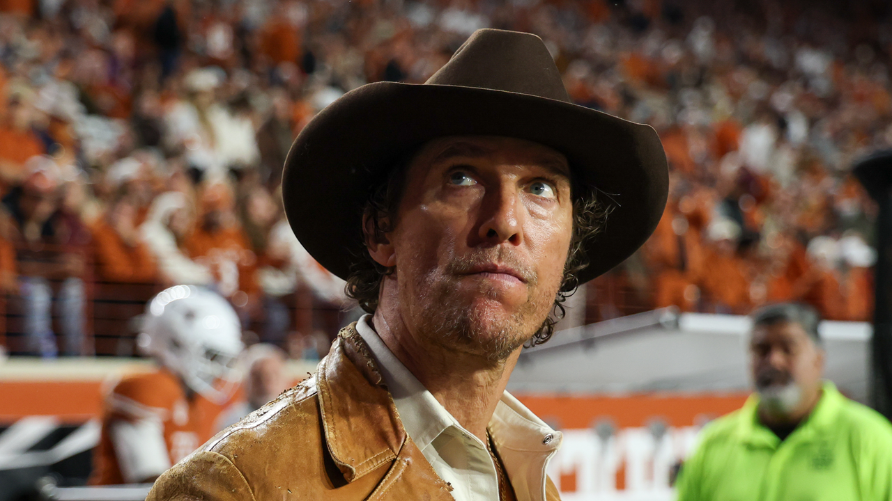 Image Description: Matthew McConaughey at a University of Texas Longhorns football game.