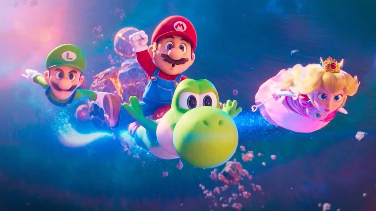 Image Description: Luigi, Mario, Yoshi and Peach