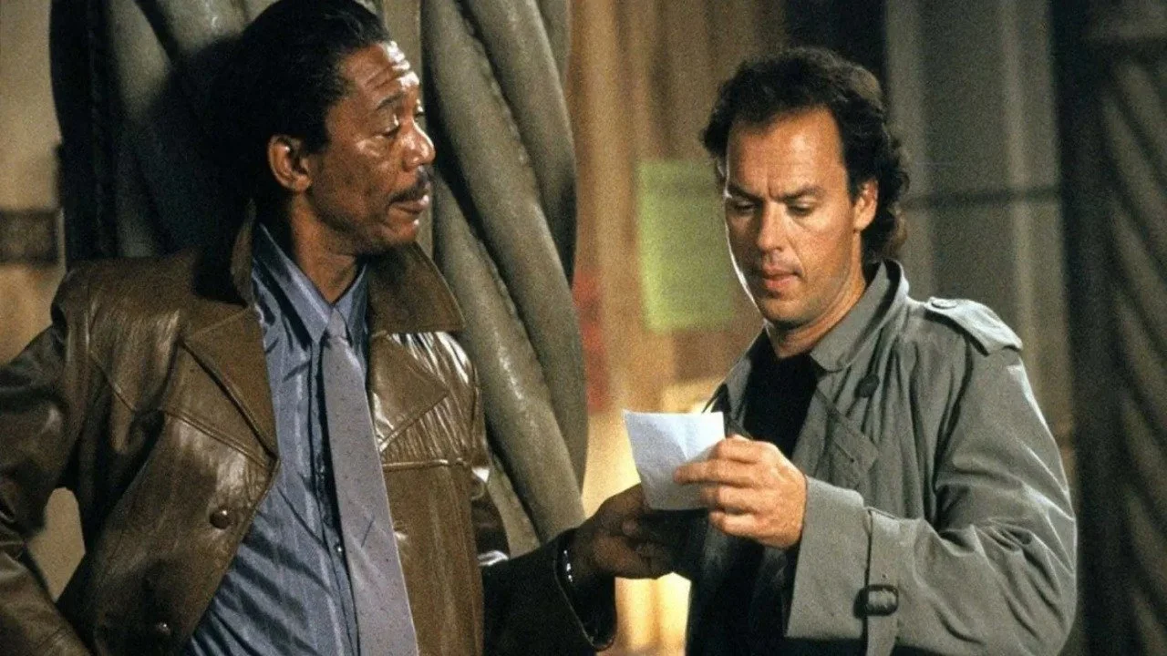 Morgan Freeman and Michael Keaton in Clean & Sober Image Source: Movizark