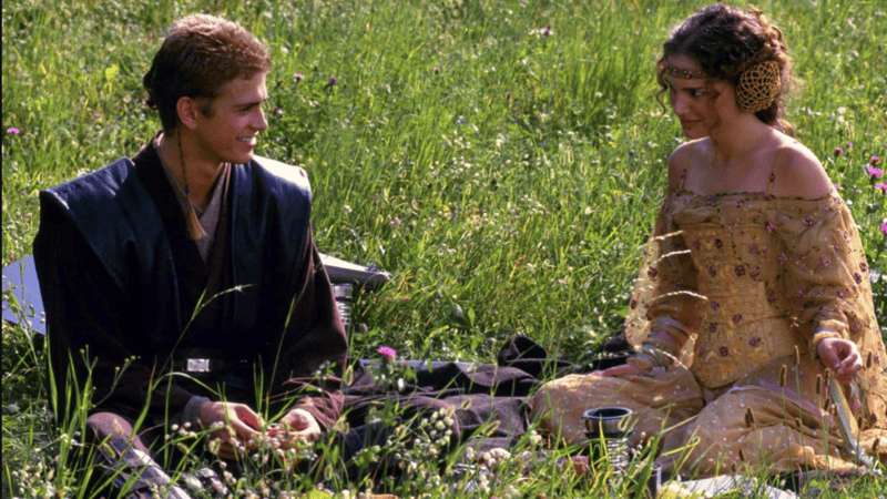 nakin and Padme in the meadow on Naboo.   Image Source: EW