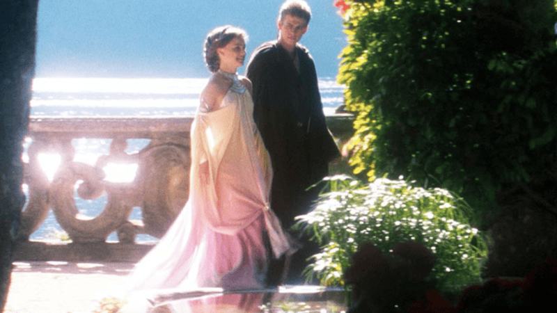 Padme and Anakin at the lake on Naboo.   Image Source: IMDb
