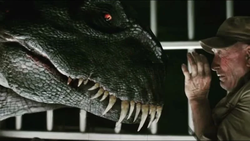 Ken Wheatley stares Death in the face in the form of the newly created Indoraptor.