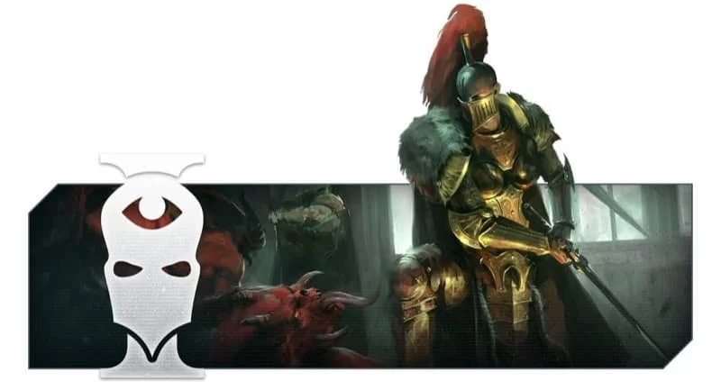 A Sister of Silence slaying a Daemon