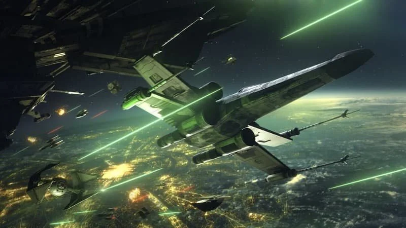 A dogfight between the Rebel Alliance and the Galactic Empire  Image Source: StarWars.com