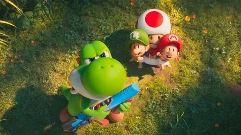 Image Description: Yoshi and Toad with Baby Mario and Luigi