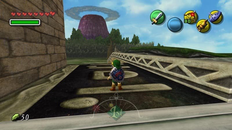 Link in Majora’s Mask with the 72-hour timer visible