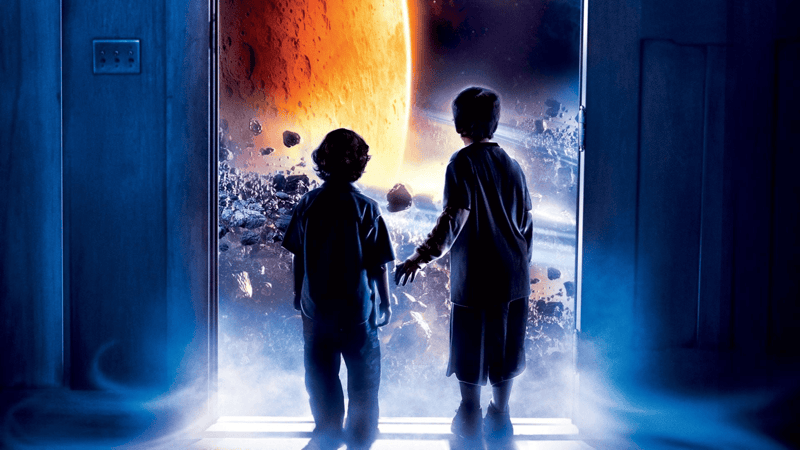 Jonah Bobo and Josh Hutcherson on the poster for Zathura: A Space Adventure