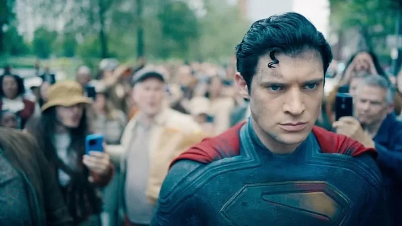 Image Description: Superman leaving an angry crowd
