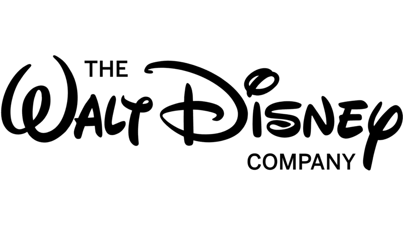 The Walt Disney Company logo, black font against a white background. Walt Disney is in the classic whimsical font