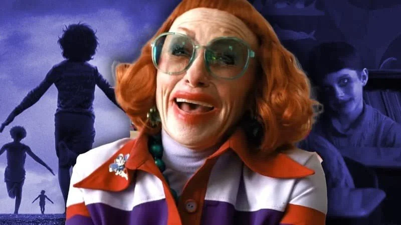 Gladys (center), the driving force behind the children running down the street