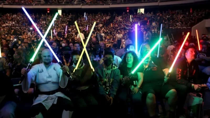 Fans with lightsabers