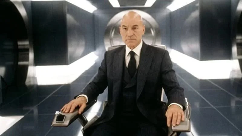 Stewart as Professor Charles Xavier   Image Source: Pedestrian TV