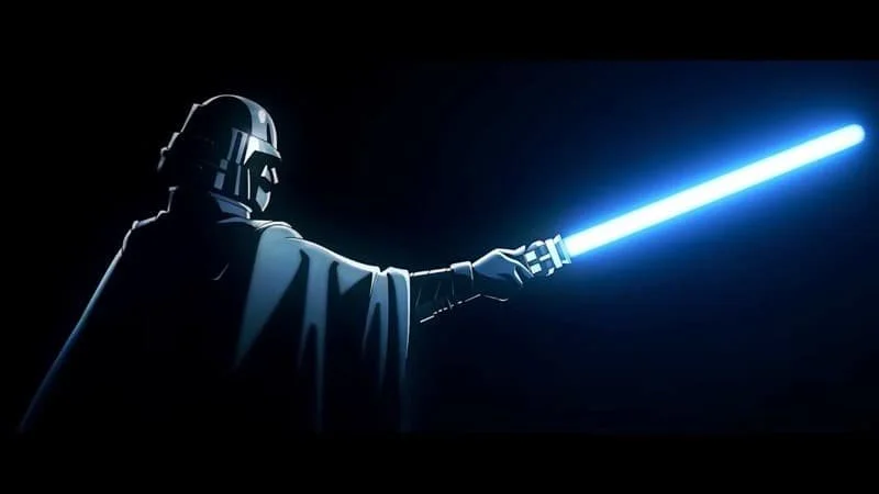 Nawaam with a blue lightsaber   Image Source: Anime Trending