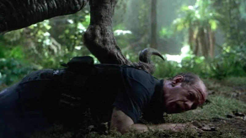 Udesky with one of the raptors about to end his life.