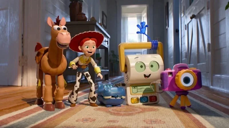 Bullseye, Jessie, Atla, Smarty Pants, and Snappy in Toy Story 5  Image Source: The Hollywood Reporter