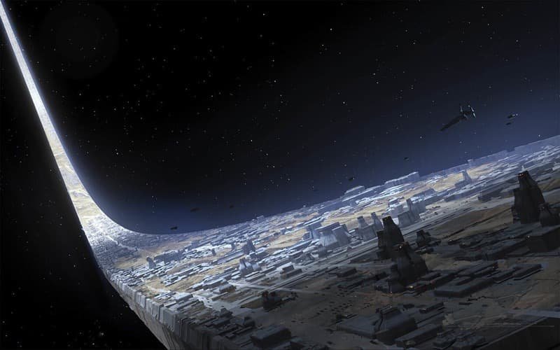 Concept art depicting the Glavis Ringworld