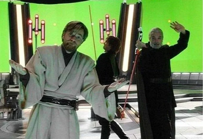 Scene with Ewan McGregor, Hayden Christensen and Christopher Lee