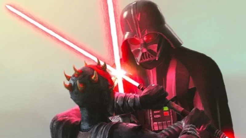 Maul facing Darth Vader face to face
