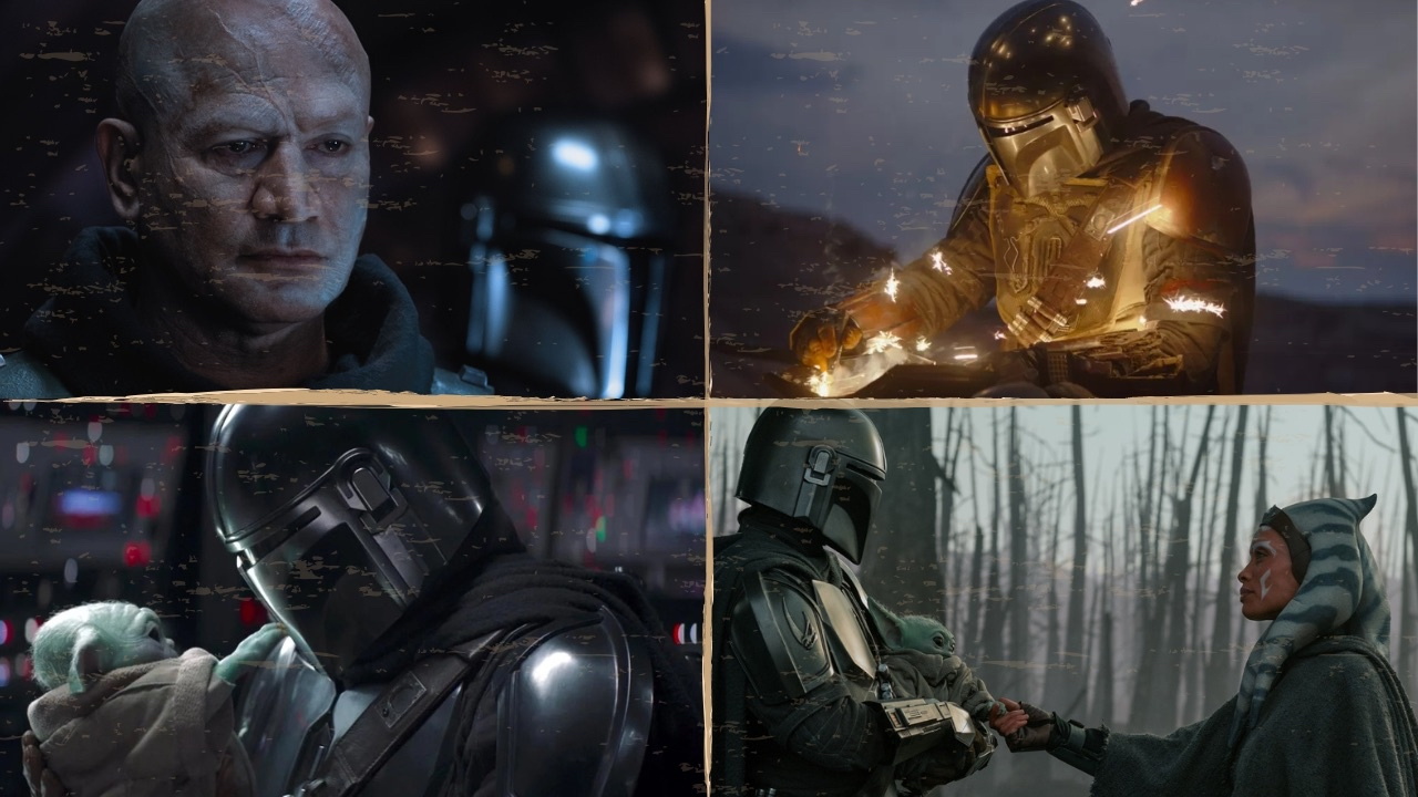Stills from 'The Mandalorian'.