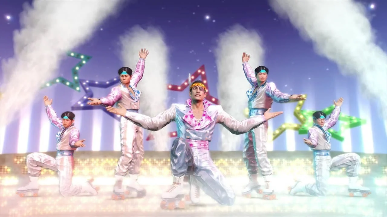 Image Desc: Majima and his crew singing