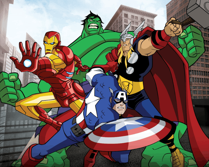 A marketing image of the main four characters focused on by Earth’s Mightiest Heroes  Image Source: IMDb