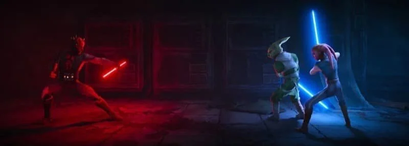 Maul dueling Devon Inzara and Eeko-Dio-Daki in Maul - Shadow Lord