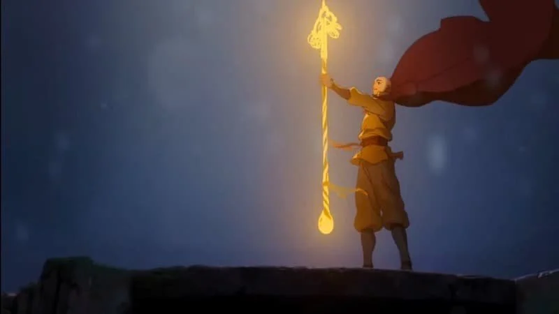 Aang with Sonam’s staff   Image Source: PRIME Takeaway