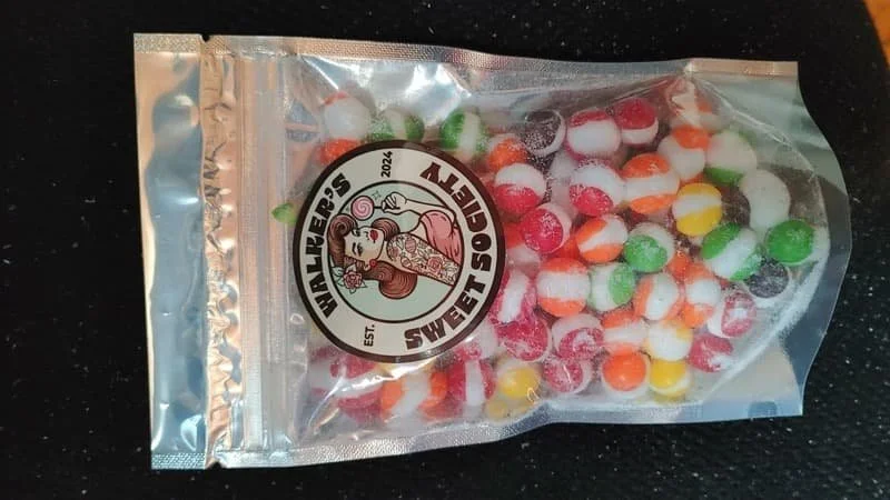 My first purchase from Walker’s: The freeze-dried Skittles.