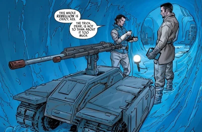 Kes Dameron and Shara Bey on Hoth helping build Echo Base,