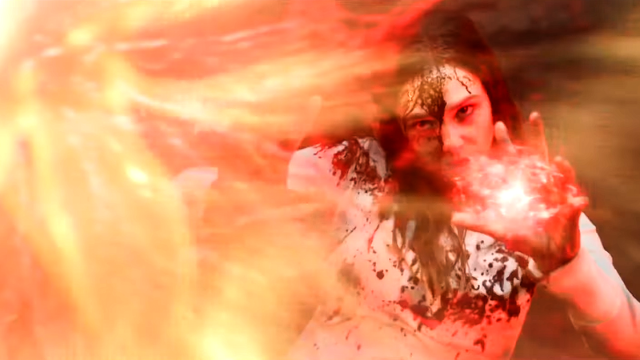 Scarlet Witch Fighting Captain Marvel