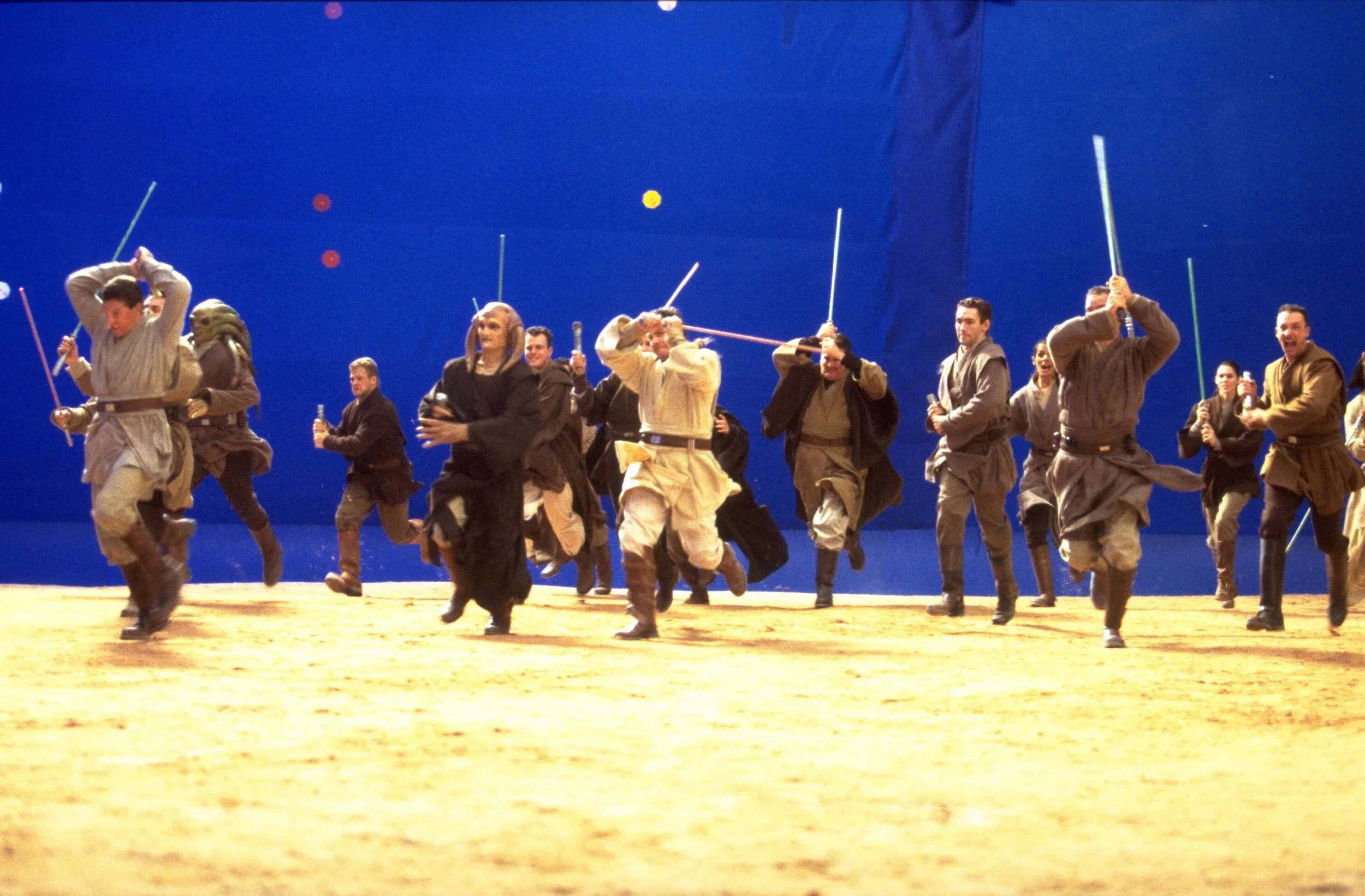 ‘Attack of the Clones’ bluescreen scene with Jedi running.