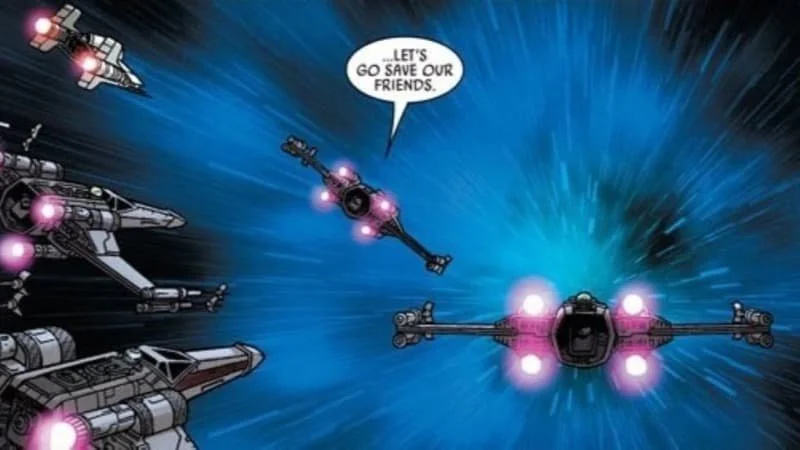 Luke and other pilots flying to the rescue  Image Source: StarWars.com