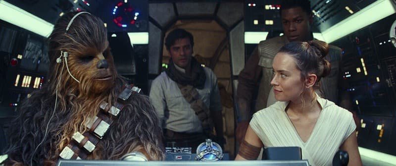 Rey and some of her friends in the cockpit of the Millennium Falcon  Image Source: StarWars.com