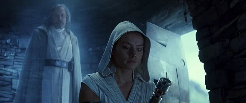 The ghost of Luke’s expectations and teachings hangs over Rey as she struggles to fulfill ideas held by several characters of what being a Jedi means  Image Source: StarWars.com