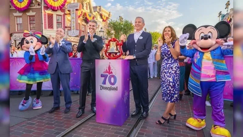 Bob Iger and Josh D’Amaro at Disneyland’s 70th anniversary celebration