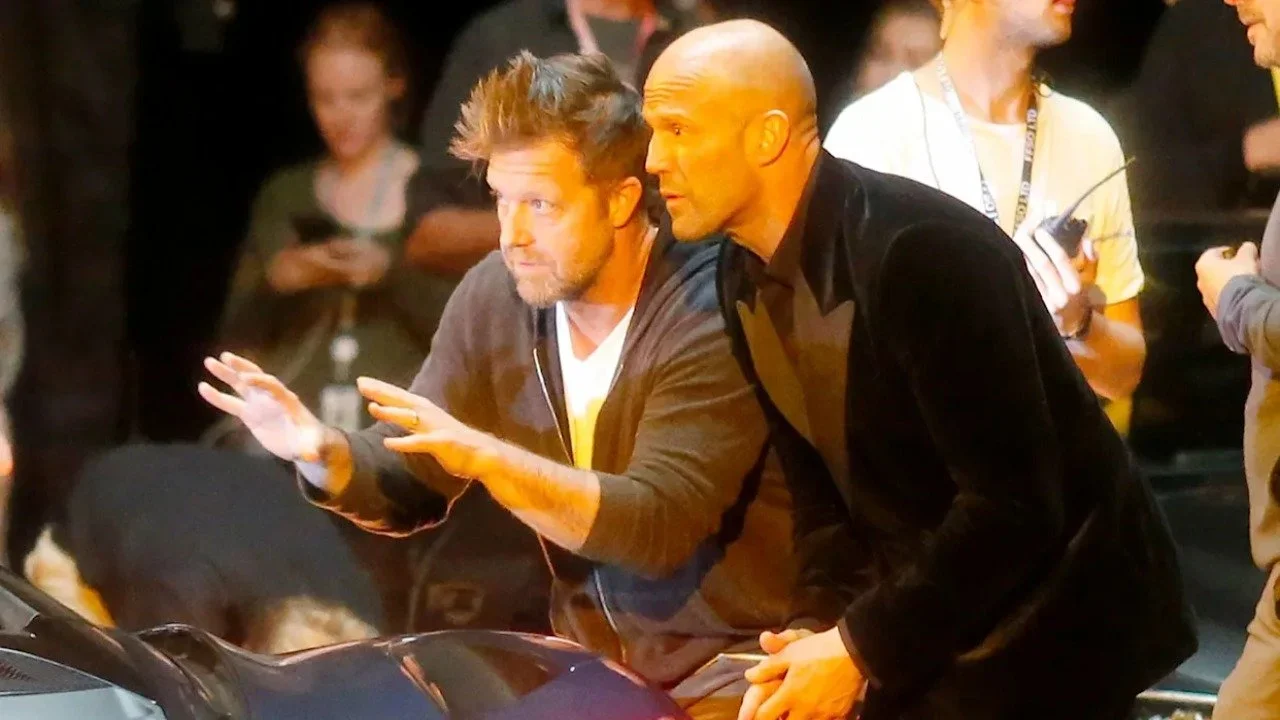 David Leitch and Jason Statham on the set of Fast & Furious: Hobbs & Shaw