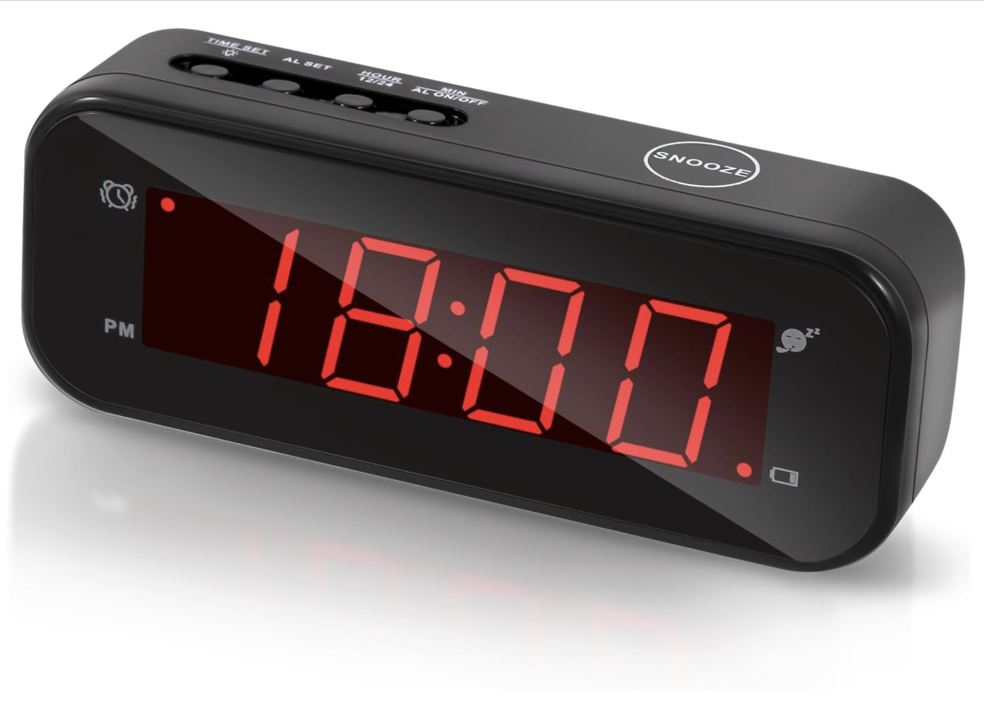 Red Light Battery-Powered Alarm Clock