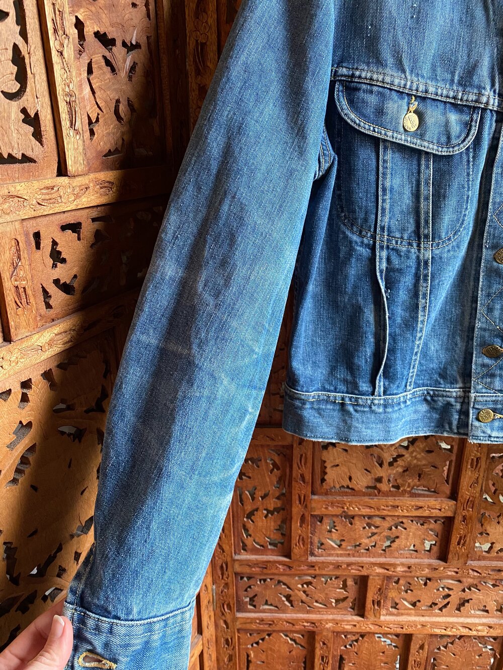 Vintage 70s Lee 101-J Customized Jean Jacket, Size 40 Medium 