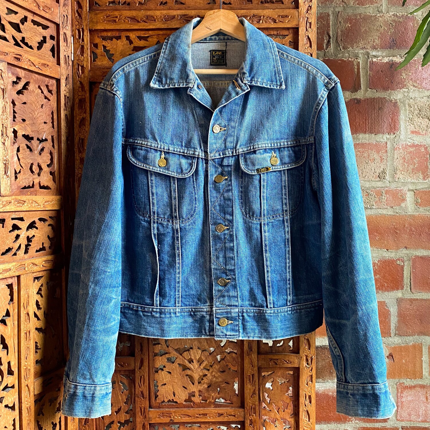 Vintage 70s Lee 101-J Customized Jean Jacket, Size 40 Medium 