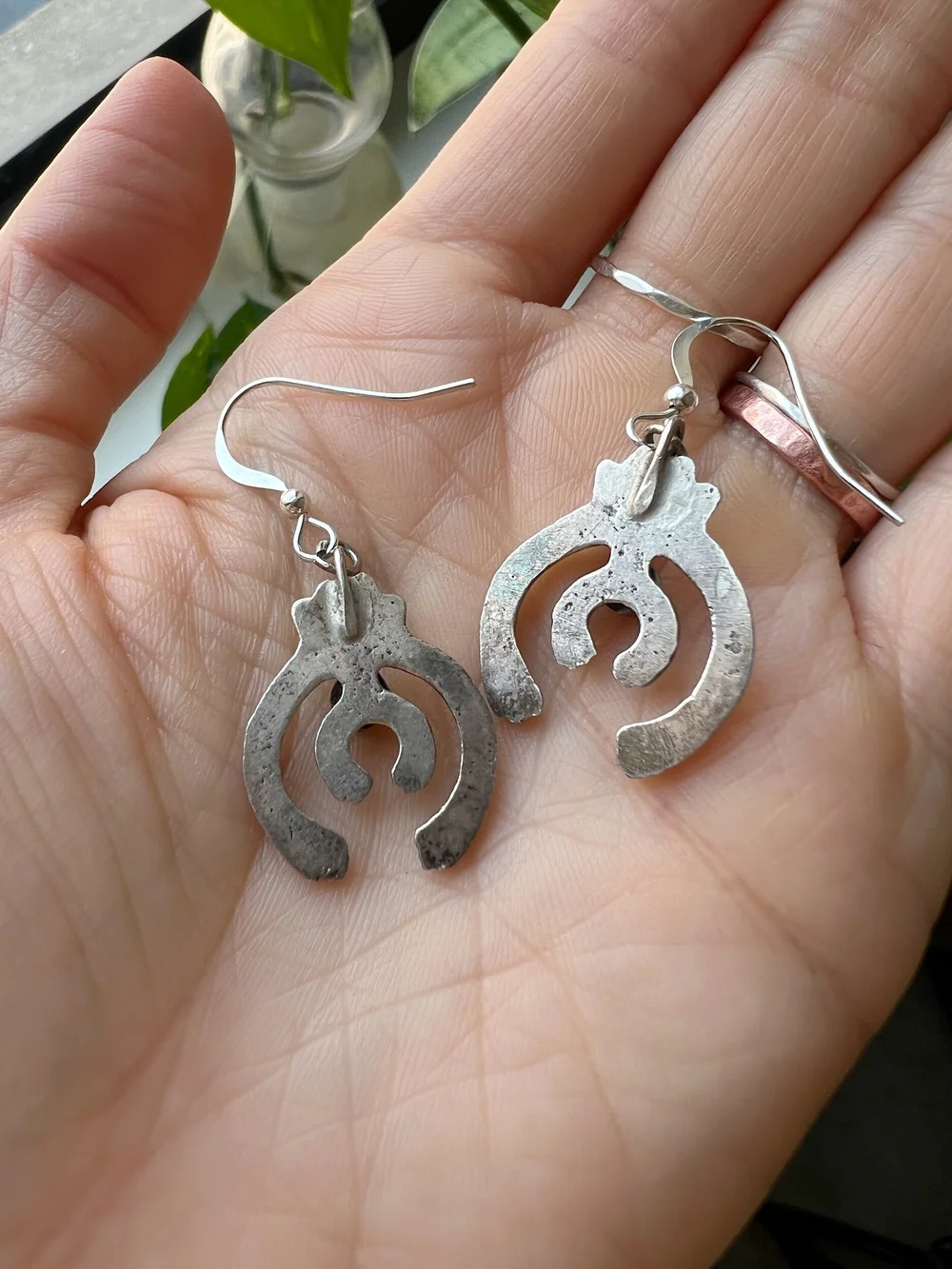Crescent Naja Symbol Stud Earrings Sterling Silver Crescent Naja Symbol Stud Earrings Sterling Silver