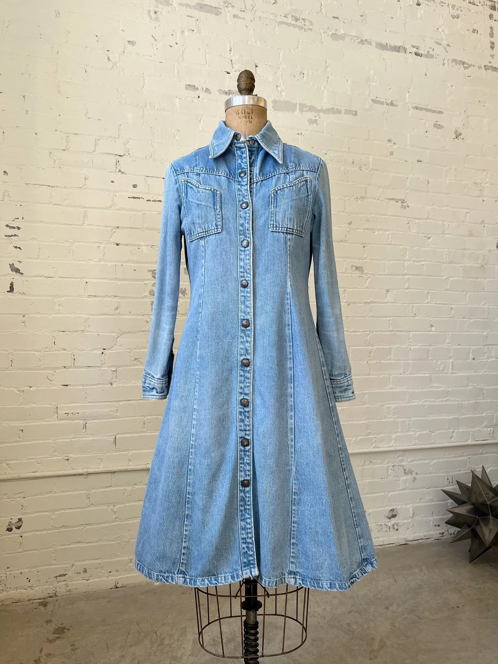 70s Landlubber Denim Dress Size Medium May s Place Be Green. Buy Vintage