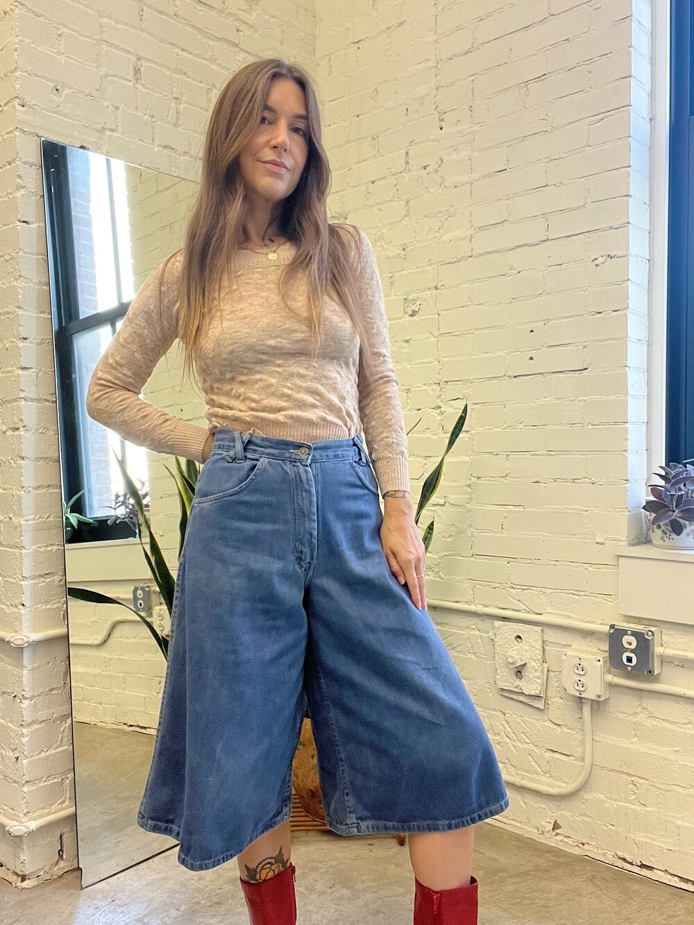 60s/70s Denim Culottes, Size 2 — May's Place: Be Green. Buy Vintage.