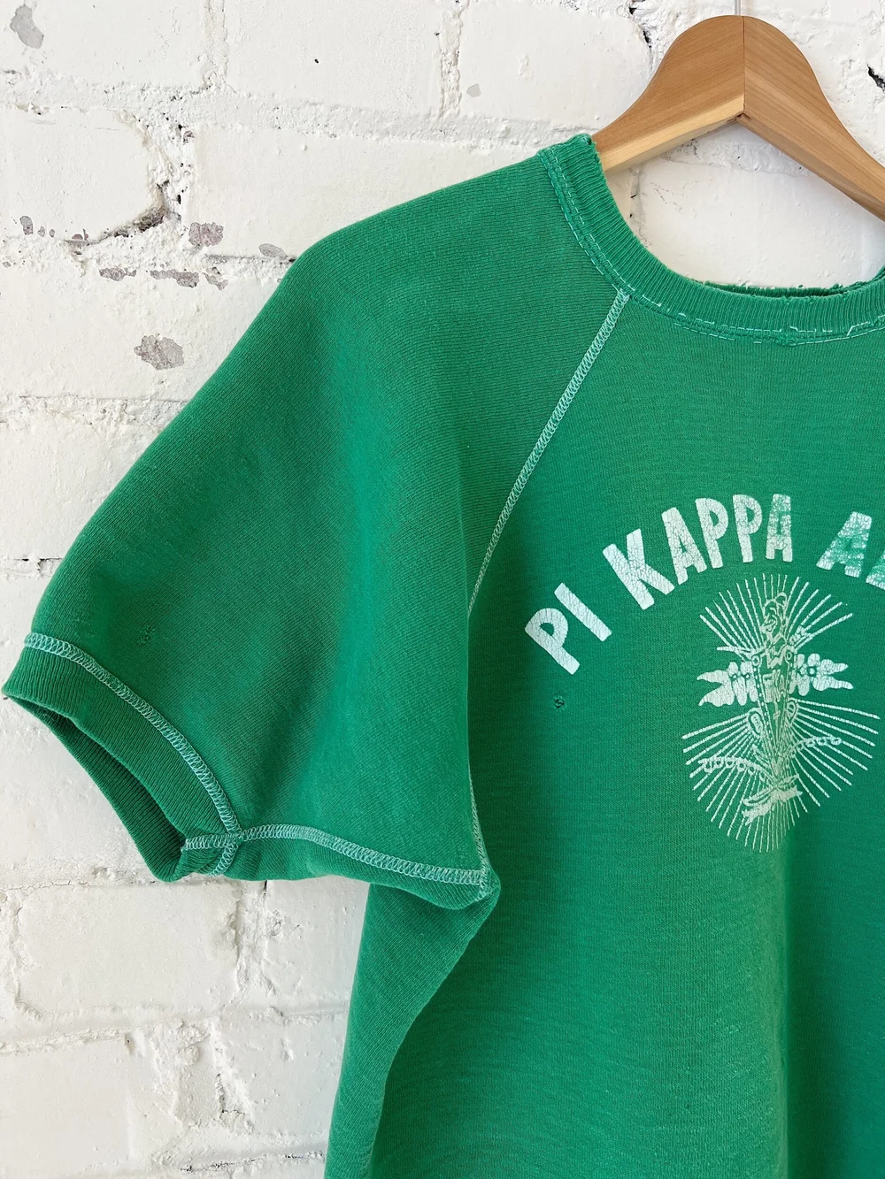 Vintage 60s Pi Kappa Alpha Fraternity Short Sleeve Sweatshirt 