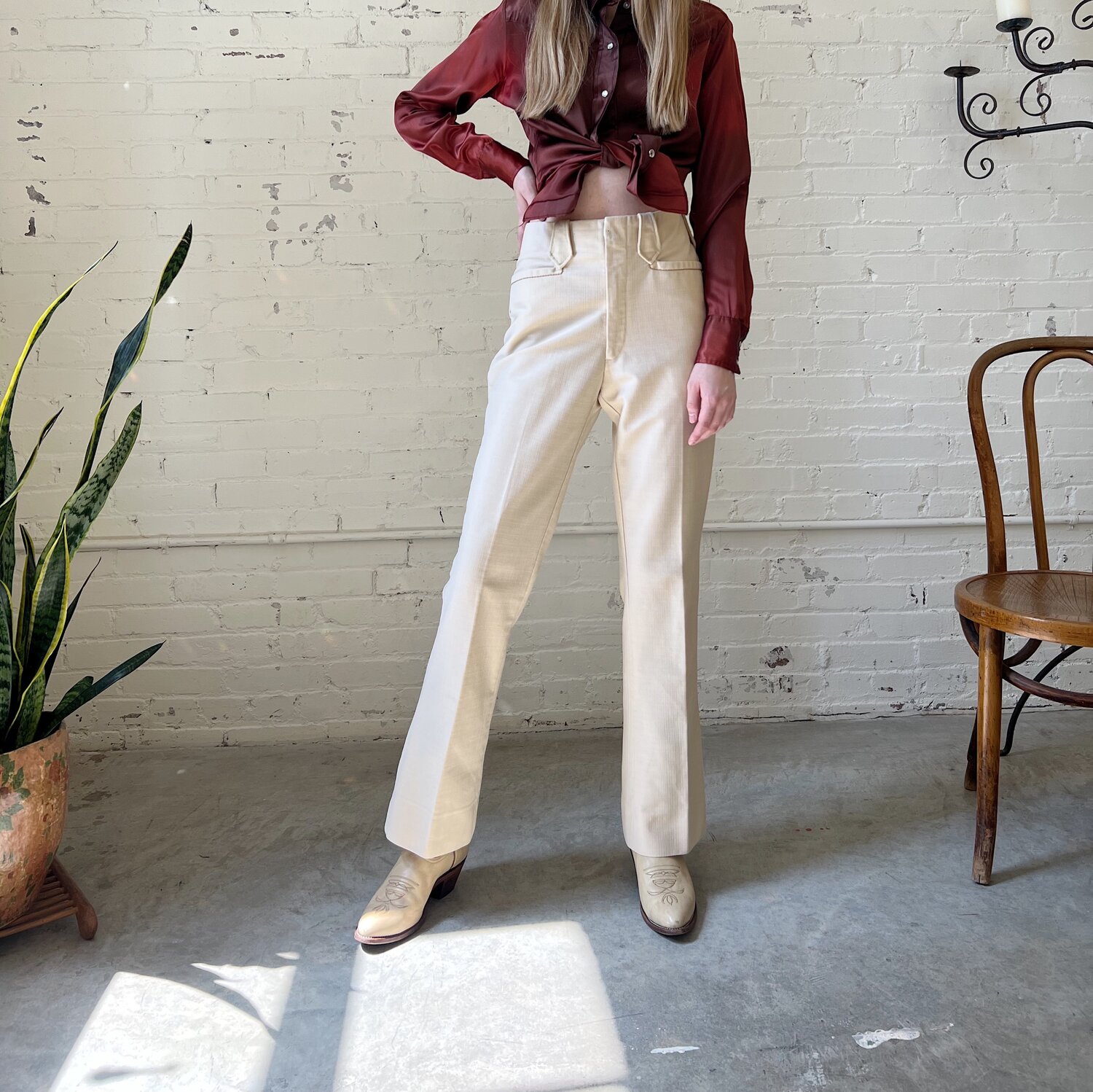 50s/60s Bone Western Pants, Size 8-10 — May's Place: Be Green. Buy Vintage.