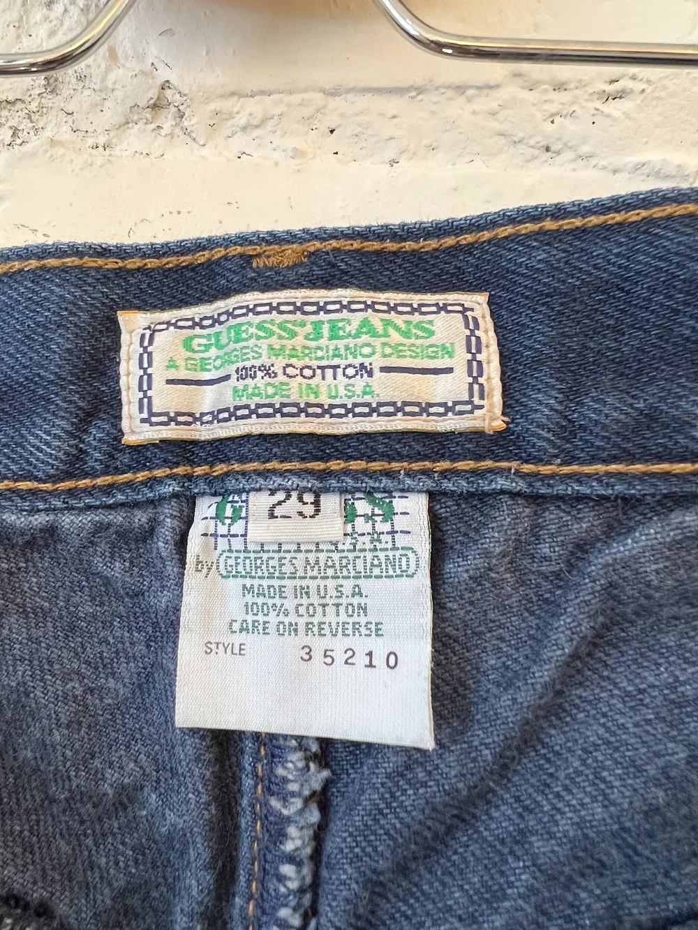 90s Georges Marciano Guess Western Straight Leg Jeans w Leather