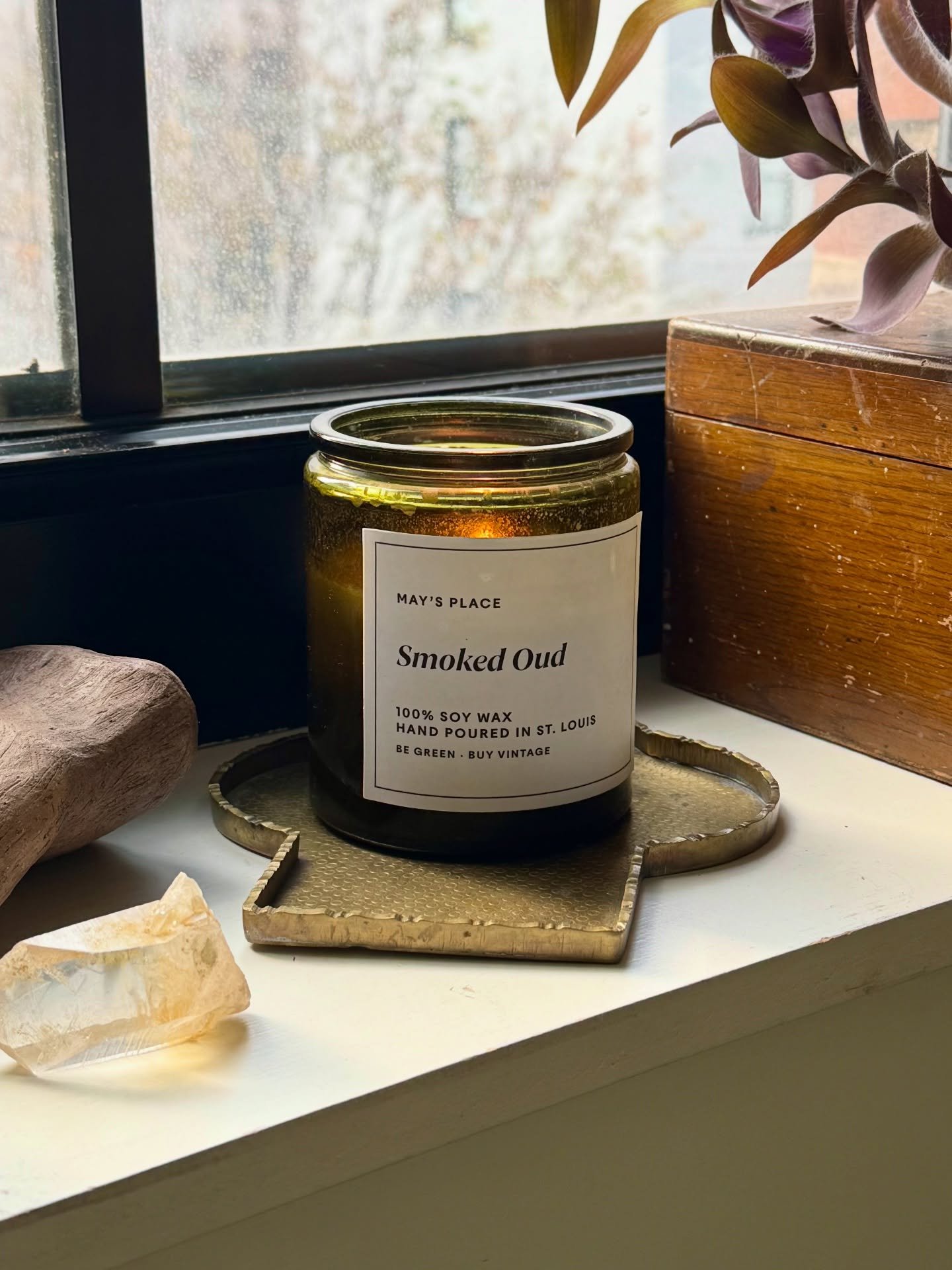 There&rsquo;s still some Smoked Oud, Egyptian Amber and Jasmine signature soy candles available at @thegreenshagmarket! Swing by Thursday- Tuesday 10a-5p. Swipe to see their special holiday hours for next week!