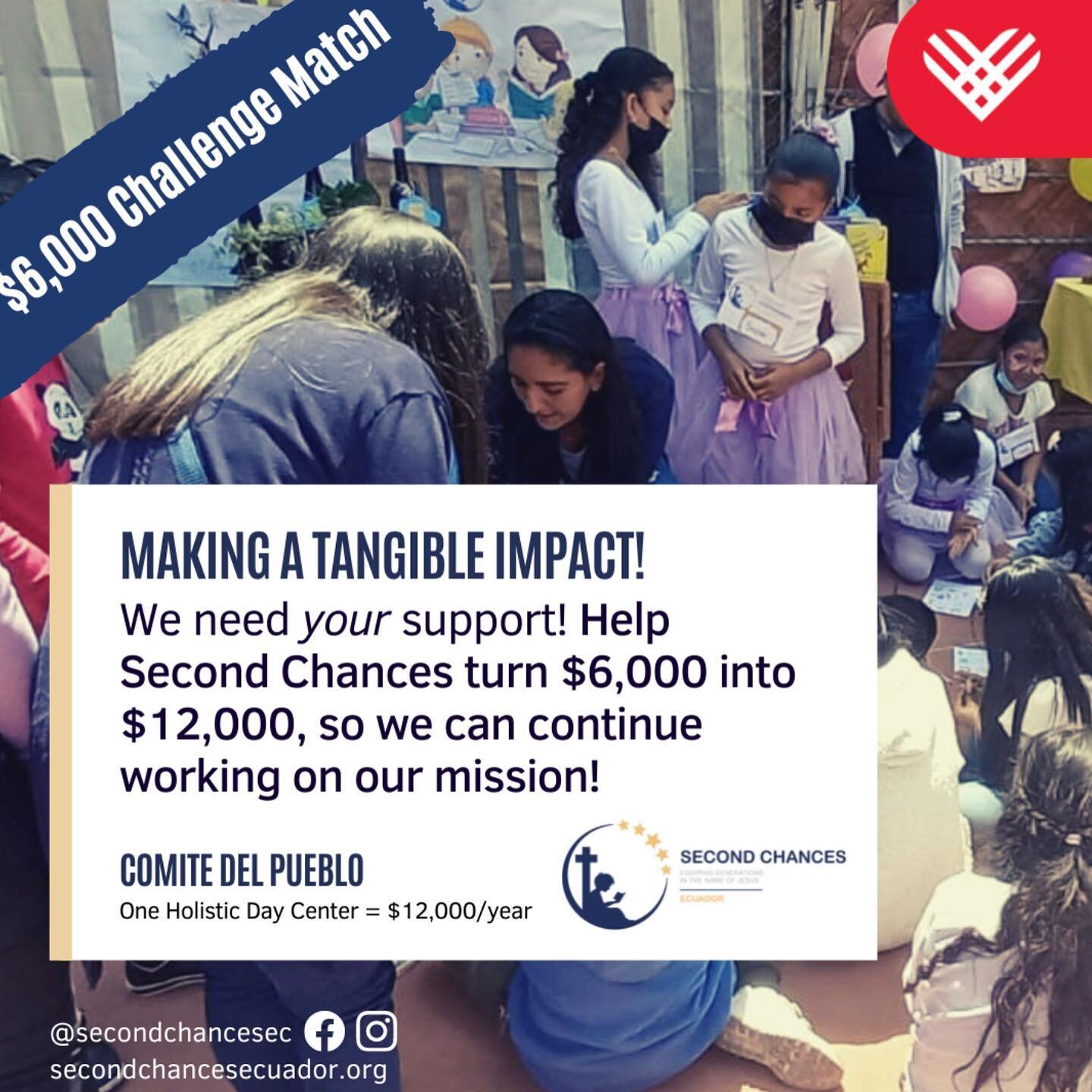 Comite Del Pueblo, the first Holistic Day Center that was started, serves many vulnerable children and families that face hunger, insecurity, and lack of employment. We need your support! Help Second Chances turn $6,000 into $12,000, so we can contin