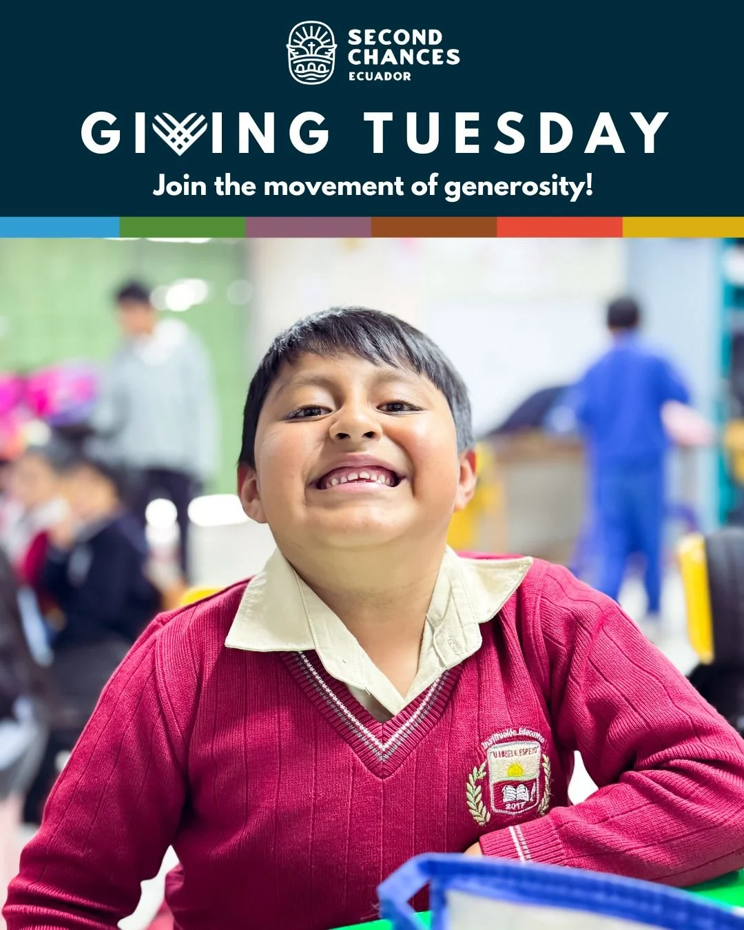 ✨ Today on Giving Tuesday, we come together as a community to give hope. 💛 For donors in the U.S., Giving Tuesday offers a practical benefit: all contributions made to Second Chances Ecuador are fully tax-deductible.

Your generosity empowers childr