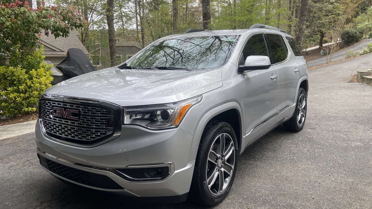 GMC Acadia Denali after paint correction and ceramic coating at a home in Salem SC near Lake Keowee